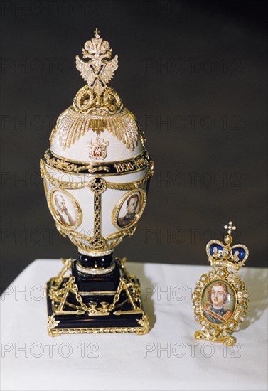 Faberge egg on exhibit at the rf gokhram treasury house.