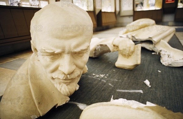 A dismantled lenin statue in moscow, russia after the fall of communism, 1991.