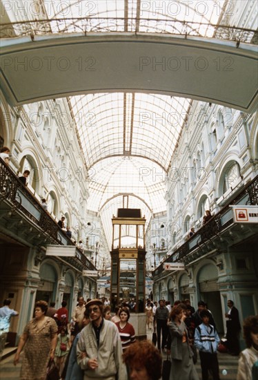 Gum shopping mall, moscow, russia 1990s.