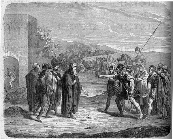 Religion The Holy Bible. Micah imploring the Danites to restore to him the Levite