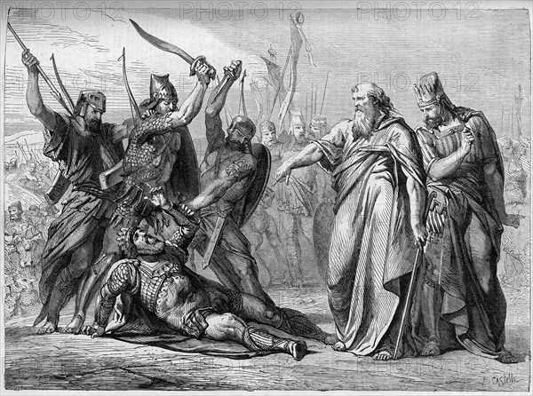 Religion The Holy Bible. Samuel hacks Agag to pieces