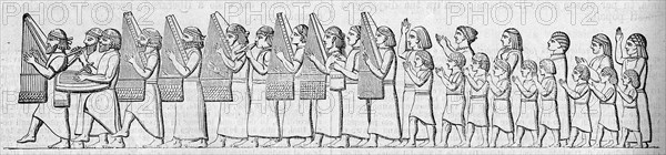Religion The Holy Bible. Processionof musician and cantor, from an assyrian sculpture
