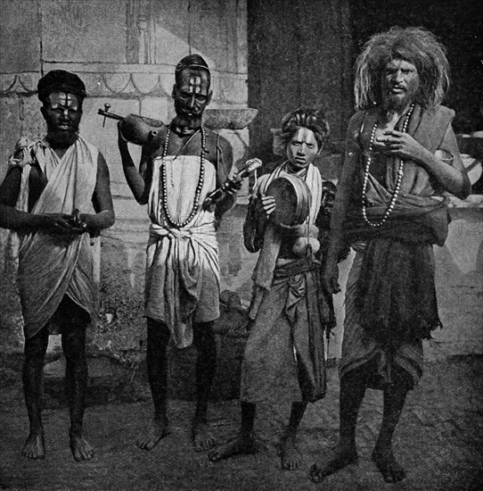 Historical Geography. 1900. India. Ash-smeared fakirs who flourish on village credulity