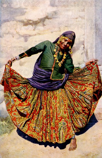 Historical Geography. 1900. India. Nautch dancer girl.