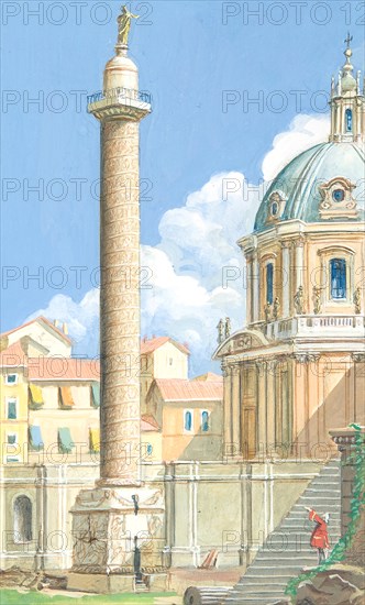 Creative illustration serial History of Rome Trajan's Column