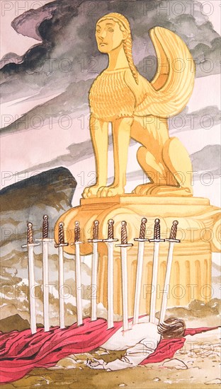 Creative illustration serial Magic. Mithology. Sphinx