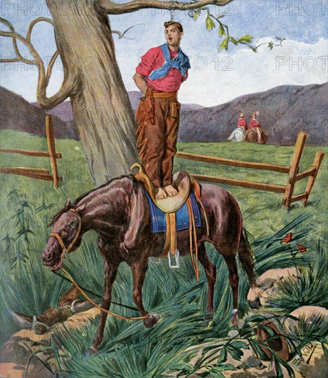 American frontier Lynching an horse thief in the Old west