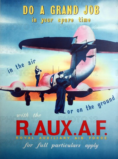 WWII Propaganda poster Royal Air Force, Royal Auxiliary Air Force