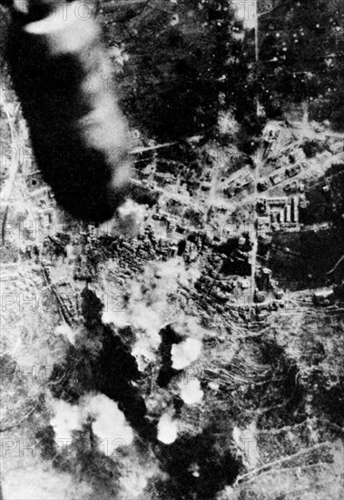 WWII War in Italy 1944 Air raid at Monte Cassino