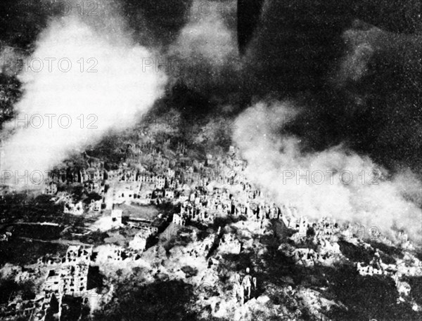 WWII War in Italy 1944 Air raid at Monte Cassino