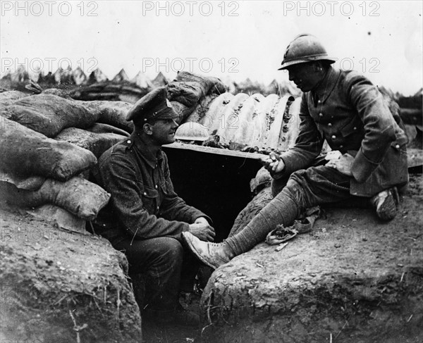 British and French soldiers.