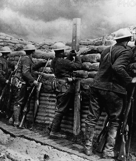 Steel helmets.