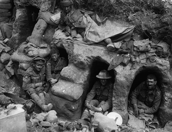 Men of the Border Regiment resting.