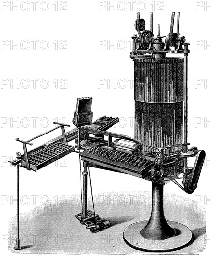 Setting Machine Is Called In Printing Machines Or Machines For The Production Of Font Set By Means Of Lead Sentence Types Or Lines