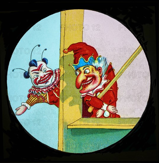 Magic Lantern slide circa 1900 hand coloured