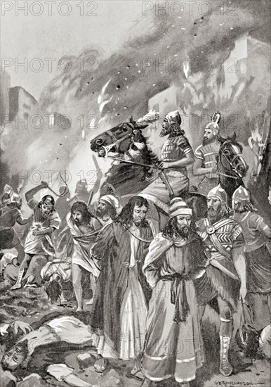 The destruction of the town of Sidon and the deportation of its population to Assyria by the Assyrian king Esarhaddon after the failed rebellion of the Sidonian king Abdi-Milkutti in 677 BC