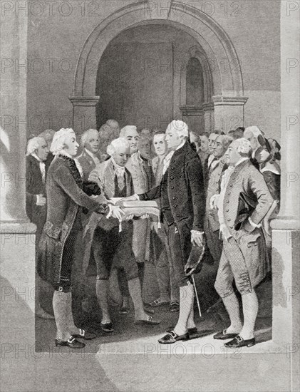 The inauguration of George Washington as President