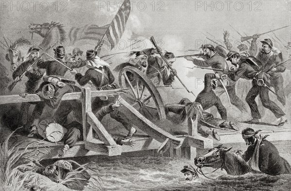 The retreat by Union Forces after the Battle of Bull Run