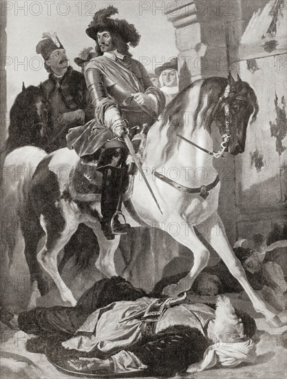Charles V entering the city of Buda after defeating the Turks at the end of the Second Siege of Buda in 1686