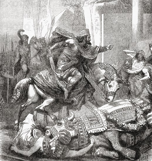 Cambyses II killing the sacred bull Apis or Hapis