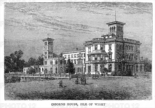 Black and white illustration of the Osborne House