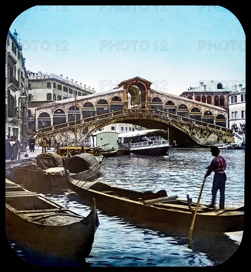 Magic Lantern slide circa 1900 hand coloured