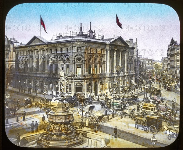 Magic Lantern slide circa 1900 hand coloured views of London