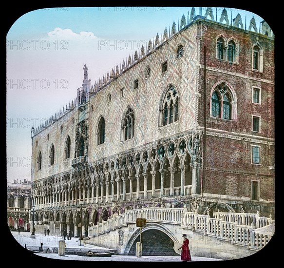 Magic Lantern slide circa 1900 hand coloured