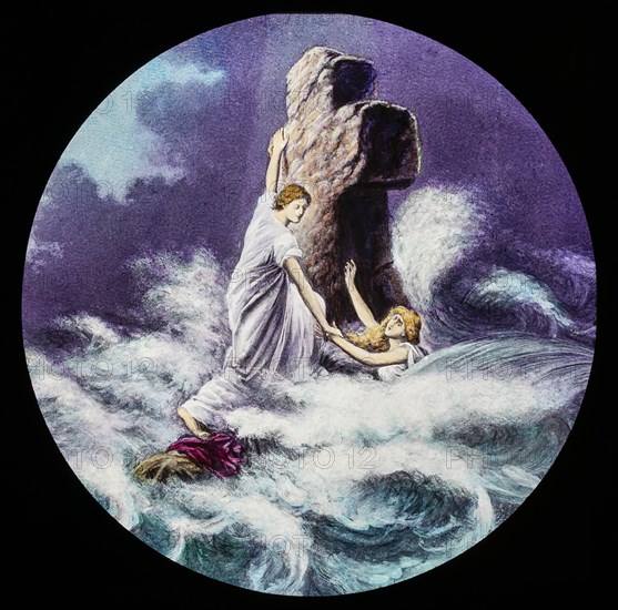 A hand coloured magic lantern slide circa 1900