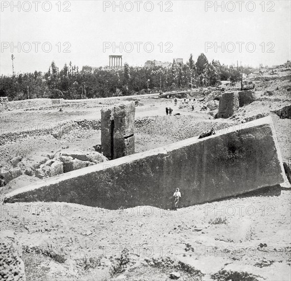 One of the huge stones found in the Temple of the Sun