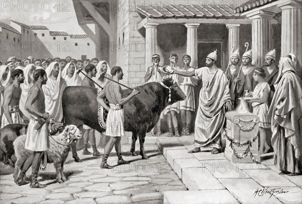 Romans offering sacrifices to the Gods