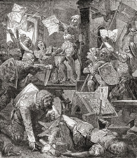 The capture of Mainz and the destruction of Peter Schoeffer's printing press