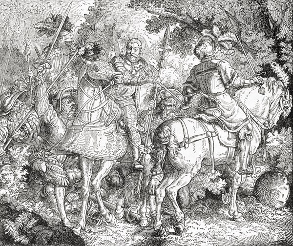 The surrender of Elector John Frederick at The Battle of Mühlberg