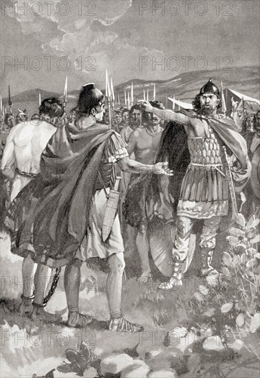 The surrender of Mancinus during the Numantine War