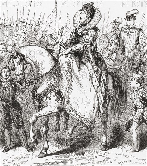 Elizabeth I inspecting her troops at Tilbury Port