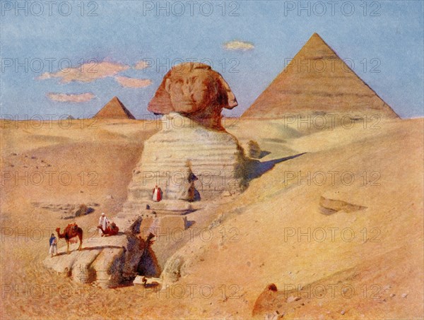 The Great Sphinx in The Giza pyramid complex