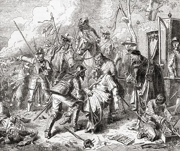 Tilly mortally wounded at The Battle of Rain aka Battle of the River Lech or Battle of Lech