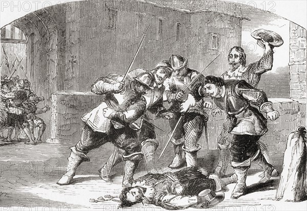 The murder of Concino Concini on the bridge of the Louvre