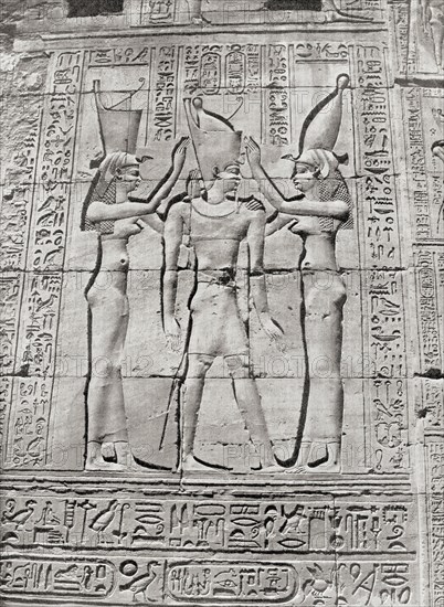 Bas-reliefs on the temple at Dendera