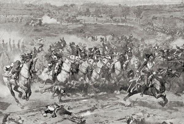 A charge of French Cuirassiers during the Franco-Prussian War of 1870
