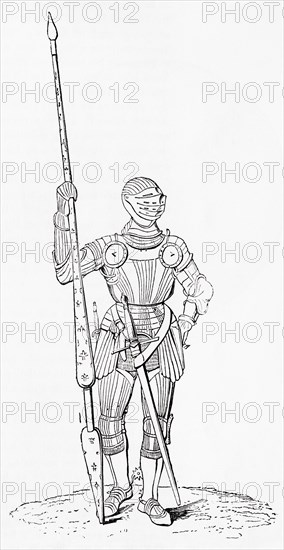 Suit of fluted  cap-à-pie armour from the time of Henry VII