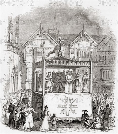 Performance of a 15th century passion play- The Trial and Crucifixion of Christ- by the Smith's Company of Coventry