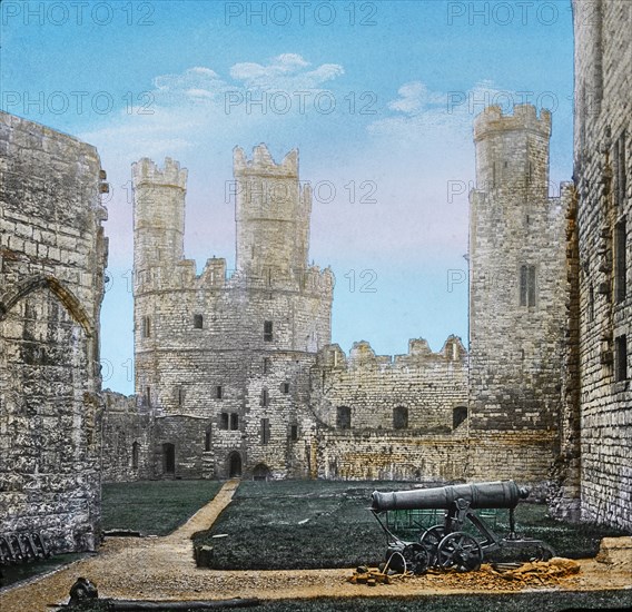 Magic Lantern slide circa 1900 hand coloured