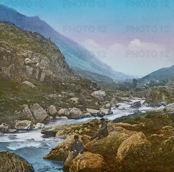 Magic Lantern slide circa 1900 hand coloured