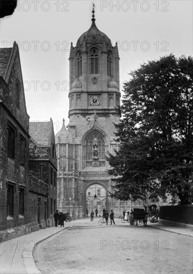 A glass negative circa 1900 of Tom Tower