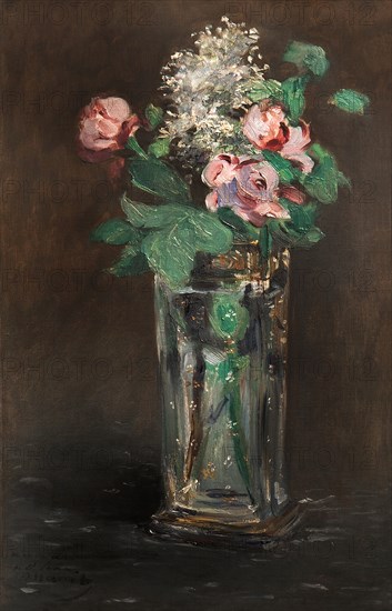 Flowers in a crystal vase