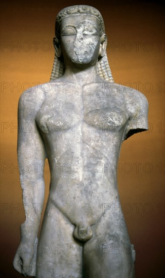 Sounion Kouros, Early archaic Greek statue of a naked young man