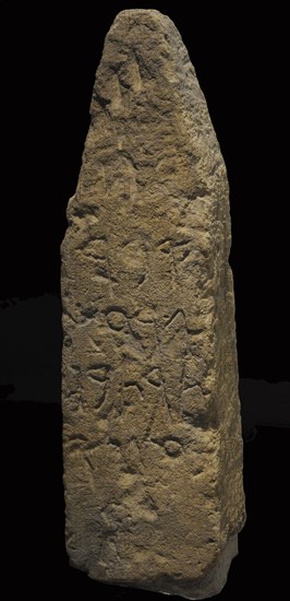 Funerary stele with inscription in Phoenician signs "Tomb of Gerashtart, son of Baalpilles", 5th century BC