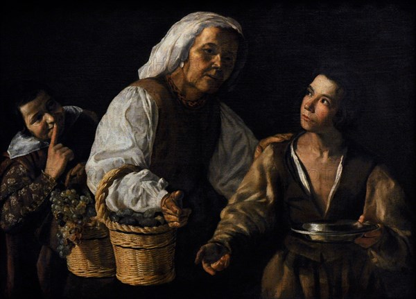 School of Diego Velazquez, The Old Fruitseller, 1600's