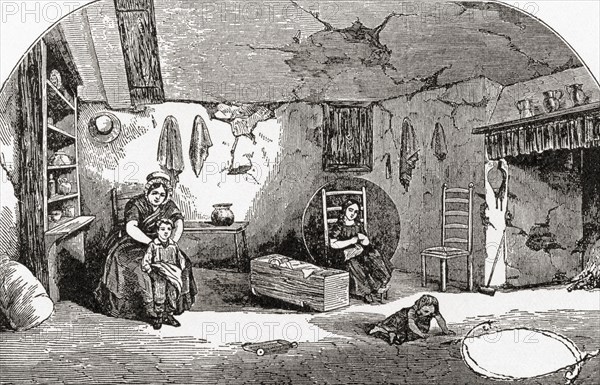 Interior of a Dorchester labourer's cottage in the early 19th century